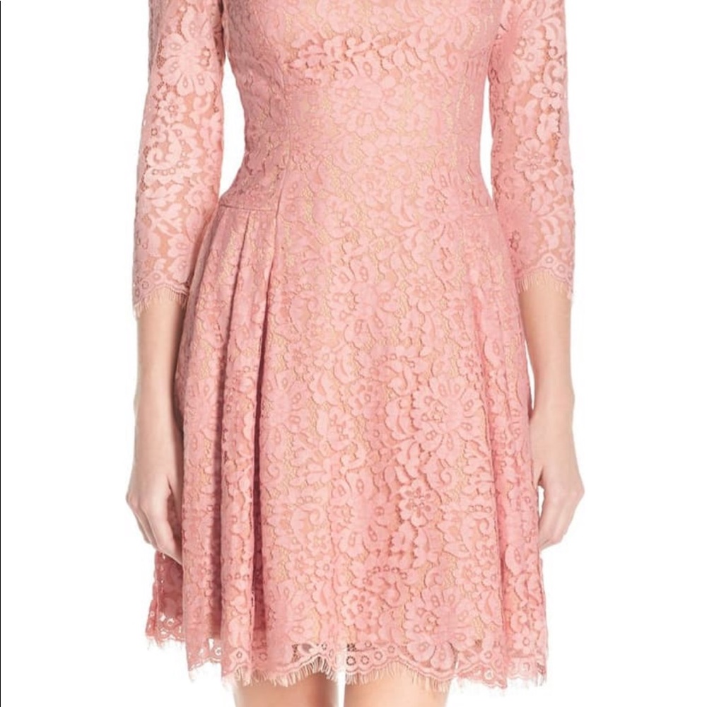 Eliza J Pink Lace Fit & Flare